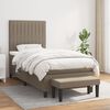 vidaXL Cama box spring con colch&oacute;n tela gris taupe 100x200 cm