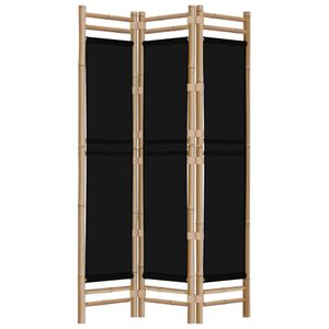 vidaXL Biombo plegable de 3 paneles bamb&uacute; y lona 120 cm