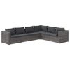 vidaXL Set de muebles de jardín 6 pzas y cojines ratán sintético gris