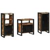 vidaXL Juego de muebles de ba&ntilde;o 3 uds. Multicolor y negro