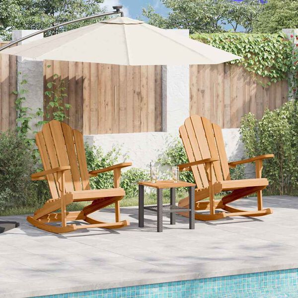 vidaXL Silla mecedora Adirondack 2 pcs Marr&oacute;n 100 x 77 x 99 cm