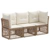 vidaXL Conjunto de sof&aacute;s de jard&iacute;n 3 uds. Beige rat&aacute;n sint&eacute;tico