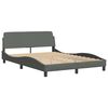 vidaXL Estructura de cama sin colch&oacute;n Hvar tela gris oscuro 120x200 cm