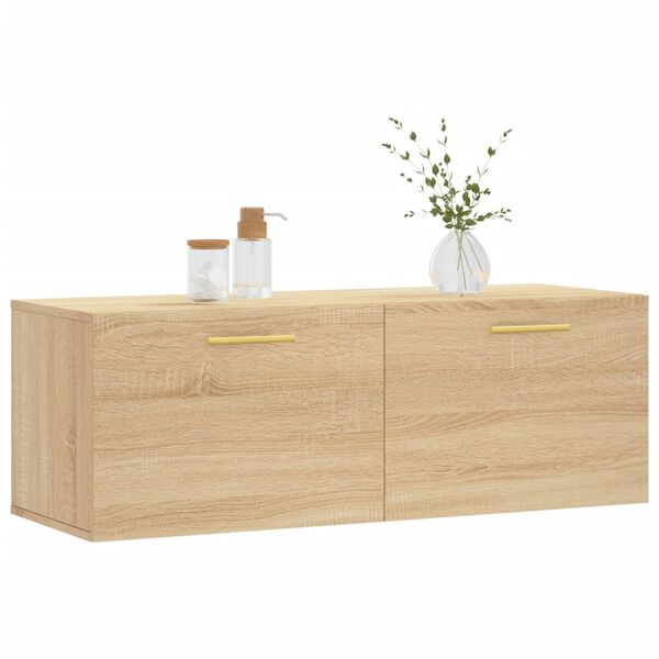 vidaXL Armario de pared madera ingenier&iacute;a roble Sonoma 100x36,5x35 cm