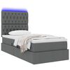 vidaXL Cama con almacenamiento y LED con LED Gris oscuro 100 x 200 cm