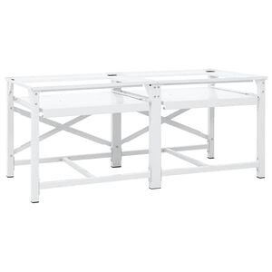 vidaXL Soporte pedestal doble lavadora con estantes extra&iacute;bles blanco
