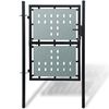 vidaXL Puerta de valla individual negra de 100 x 150 cm