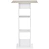 vidaXL Mesa alta de bar blanco y gris hormigón 60x60x110 cm