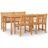 vidaXL Juego de comedor para jard&iacute;n 4 piezas madera maciza de teca
