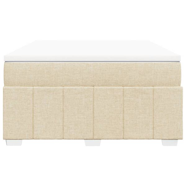 vidaXL Cama box spring con colch&oacute;n tela color crema 140x200 cm