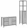 vidaXL Juego de muebles de ba&ntilde;o 2 uds. Sonoma Gris y Negro