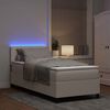 vidaXL Cama Box Spring LED Crema y 90 x 190 cm Tela de Pana