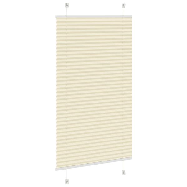 vidaXL Estor Plisado crema 80x100 cm Tela Ancho 79,4 cm Poliéster