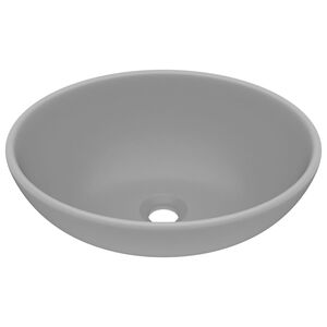 vidaXL Lavabo de lujo ovalado cer&aacute;mica gris claro mate 40x33 cm