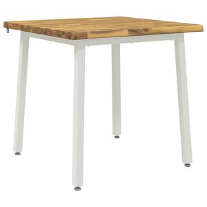 vidaXL 60 x 55 x 75 cm Madera de Acacia S&oacute;lida Blanco Rectangular
