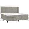 vidaXL Cama box spring con colch&oacute;n terciopelo gris claro 200x200 cm