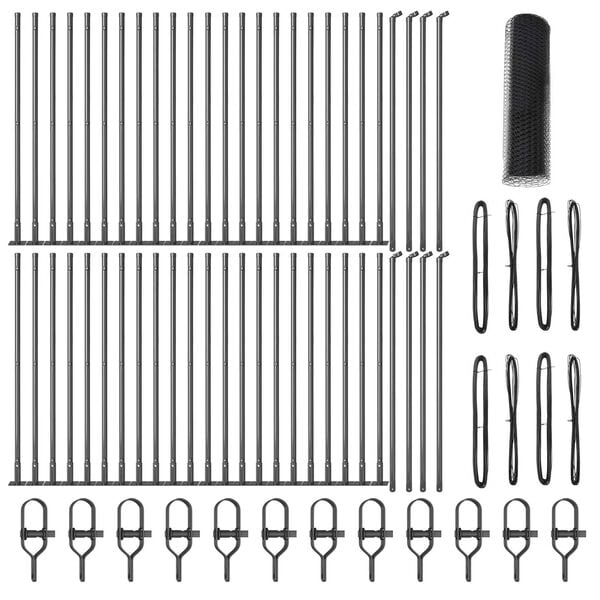 vidaXL Poste de Valla Gris 100 x 1 m (malla de 25 mm) Acero y PVC