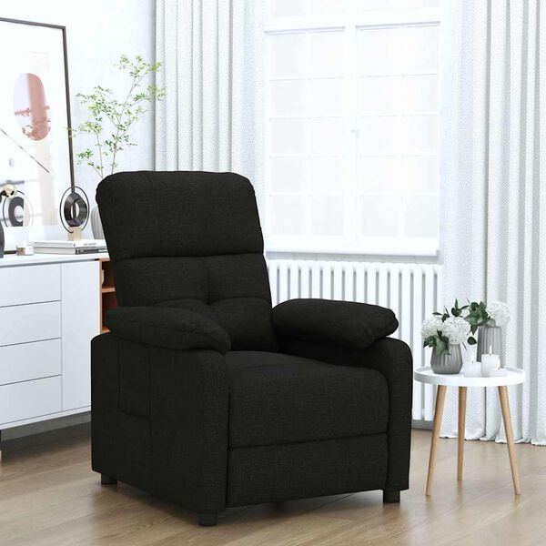 vidaXL Sillón reclinable de tela negro