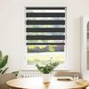 vidaXL Estor cebra negro 80x150 cm tejido ancho 75,9 cm poli&eacute;ster