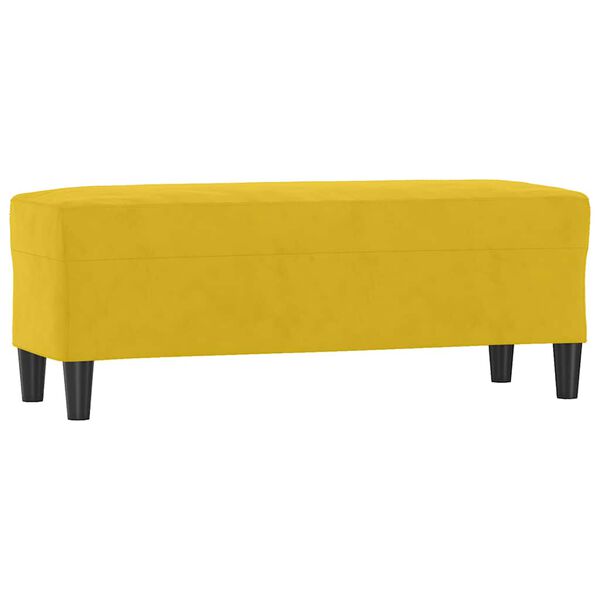vidaXL Banco de terciopelo amarillo 100x35x41 cm