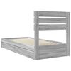vidaXL Cama con almacenamiento con cabecera Gris Sonoma 75 x 190 cm