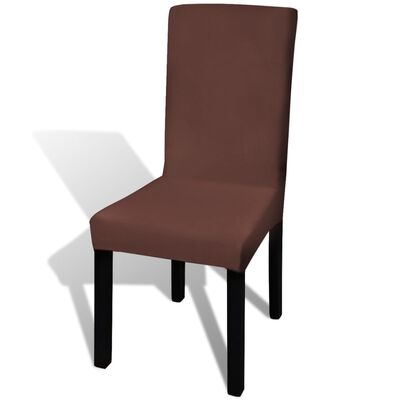 vidaXL Funda para silla elástica recta 4 unidades marrón