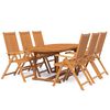 vidaXL Juego de comedor para jard&iacute;n 7 piezas madera maciza de acacia 120-170 cm