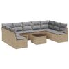 vidaXL Juego de Sof&aacute; 10 uds. Beige rat&aacute;n sint&eacute;tico