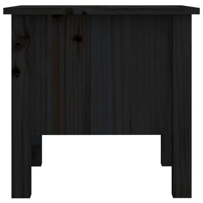 vidaXL Mesa auxiliar de madera maciza de pino negro 40x40x39 cm