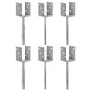 vidaXL Anclajes de valla 6 uds acero galvanizado plateado 7x6x30 cm