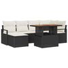 vidaXL Conjunto de sof&aacute;s de jard&iacute;n 7 uds. Negro rat&aacute;n sint&eacute;tico