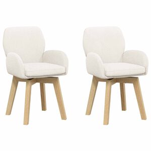 vidaXL Sillas de comedor giratorias 2 uds. Boucl&eacute; Crema