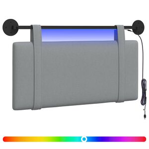 vidaXL Cabecero colgante Con luz LED Gris Claro Tela