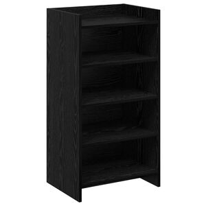 vidaXL Armario Zapatero con almacenamiento Roble Negro 48 x 36 x 92 cm