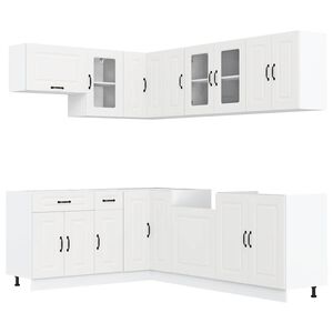 vidaXL Mueble de cocina Kalmar blanco 11 piezas madera contrachapada