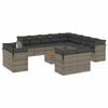 vidaXL Set de sof&aacute;s de jard&iacute;n 14 pzas con cojines rat&aacute;n sint&eacute;tico gris