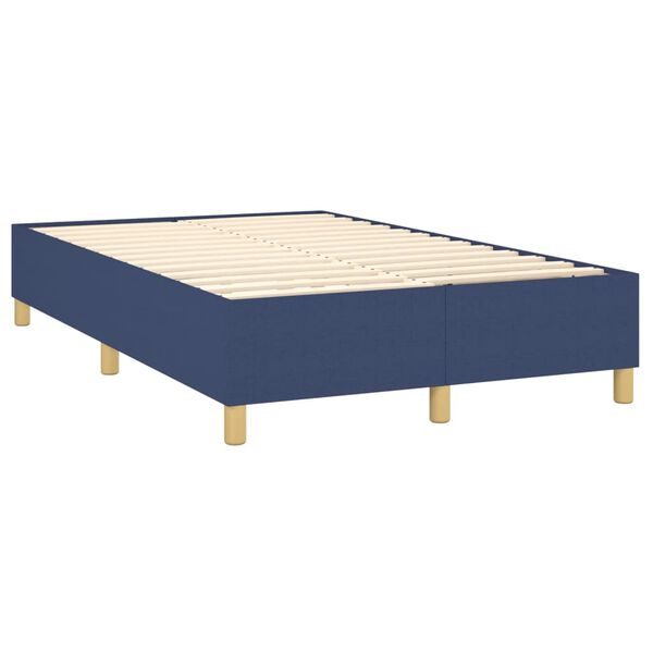 vidaXL Cama box spring con colch&oacute;n tela azul 120x200 cm