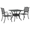 vidaXL Conjunto de mesa de jard&iacute;n 3 pcs Negro Aluminio fundido
