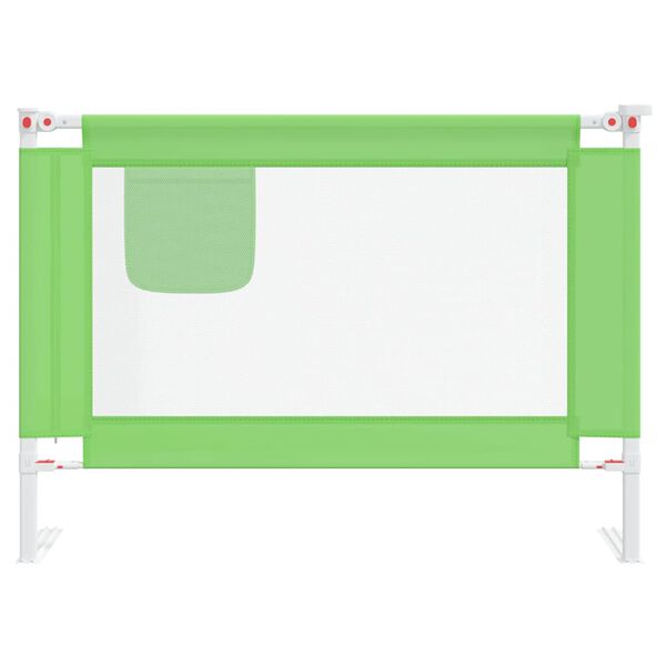 vidaXL Barandilla de seguridad cama de ni&ntilde;o tela verde 90x25 cm