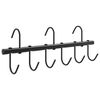 vidaXL Perchero colgador de bridas 9 ganchos giratorios acero negro