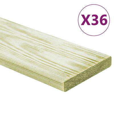 vidaXL Tablas para terraza 36 uds madera de pino impregnada 4,32 m² 1m