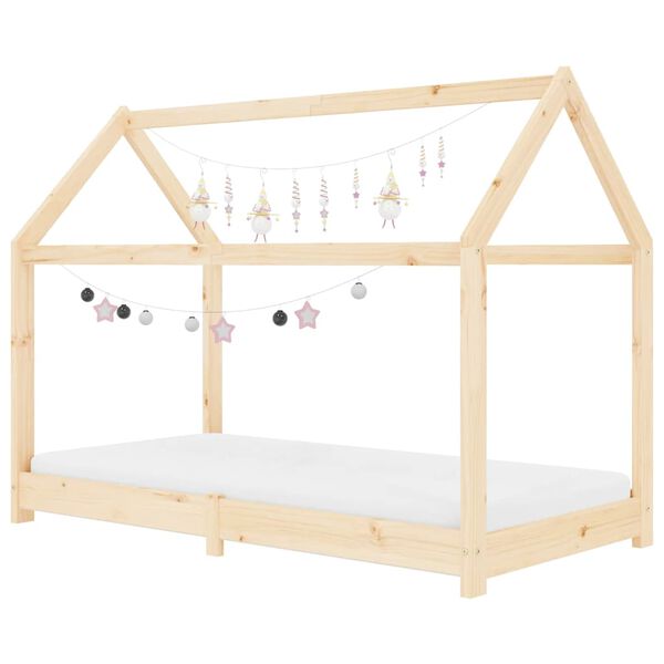 vidaXL Estructura de cama infantil de madera maciza de pino 70x140 cm