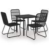 vidaXL Juego de comedor para jard&iacute;n 5 piezas rat&aacute;n sint&eacute;tico y vidrio