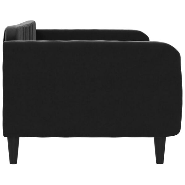 vidaXL Sof&aacute; cama sin colch&oacute;n terciopelo negro 100x200 cm