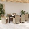 vidaXL Conjunto de Comedor de Jard&iacute;n 7 pcs Beige rat&aacute;n sint&eacute;tico