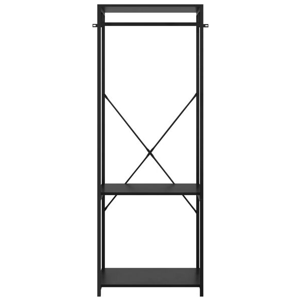 vidaXL Armario de metal y madera de ingenier&iacute;a negro 110x40x167 cm