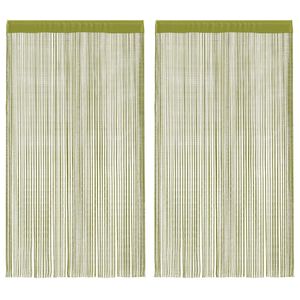 vidaXL Cortinas de flecos 2 piezas 100x250 cm verde