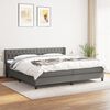vidaXL Cama box spring con colch&oacute;n tela gris oscuro 200x200 cm