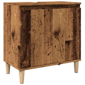 vidaXL Mueble de lavabo madera de ingenier&iacute;a envejecida 58x33x60 cm