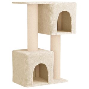 vidaXL &Aacute;rbol para gatos con postes de sisal Crema 114 cm